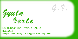 gyula verle business card